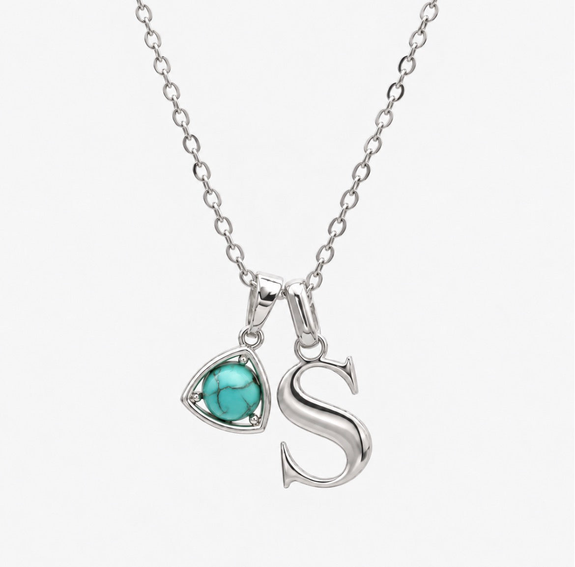 Personalised custom letter and birthstone necklace