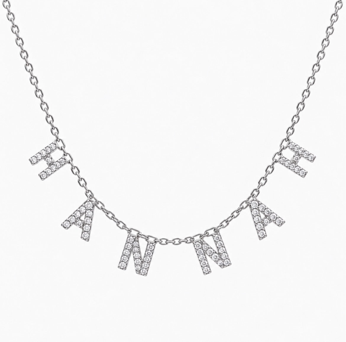 Maia Pavé Custom name necklace