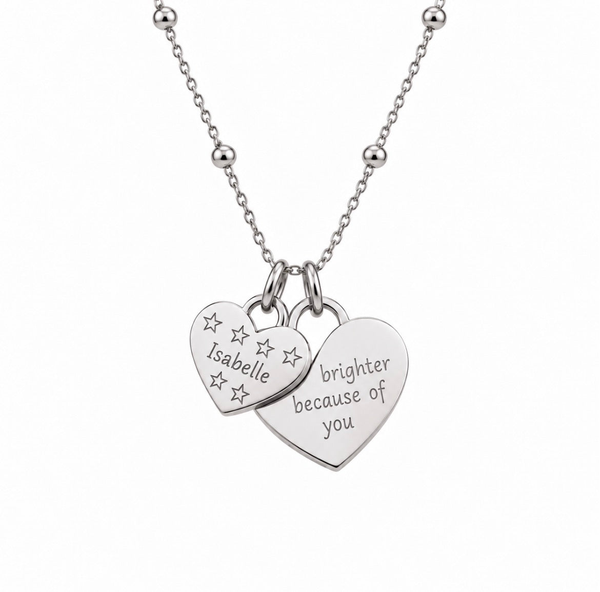 Double custom heart necklace