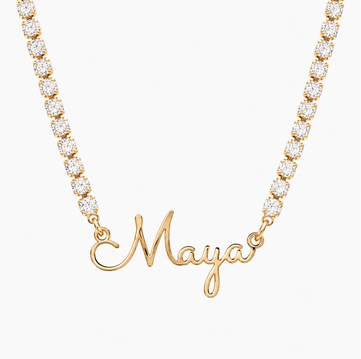 London name tennis necklace