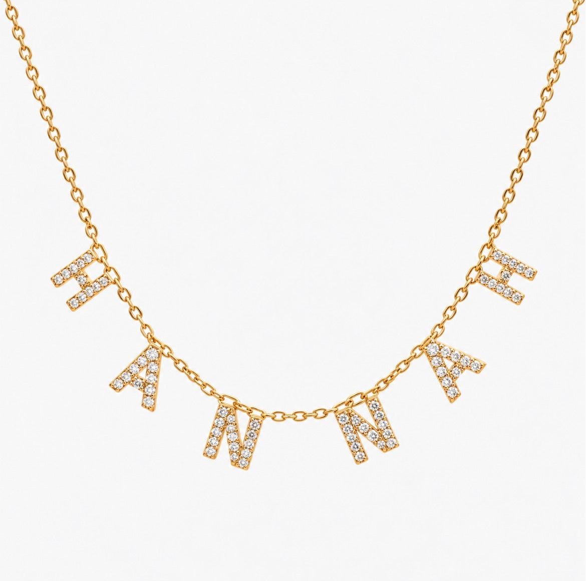 Maia Pavé Custom name necklace